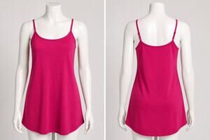 Active Basic Women’s Hot Pink Cami Slip Dress Size M Cotton Spandex Stretch